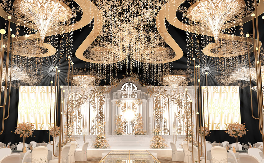 拱墅花木兰喜事汇金色大厅效果展示